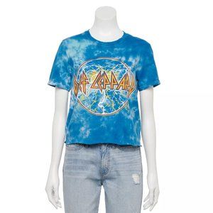 Def Leppard Logo metal rock Tie Dye Official Skimmer T-Shirt XL NWT